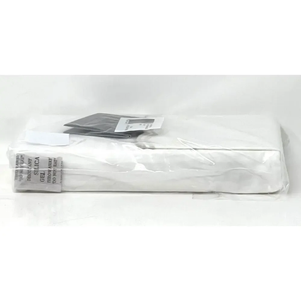 Ralph Lauren Malin Scallop KING PILLOWCASES Silver White Organic Cotton NWT Pair